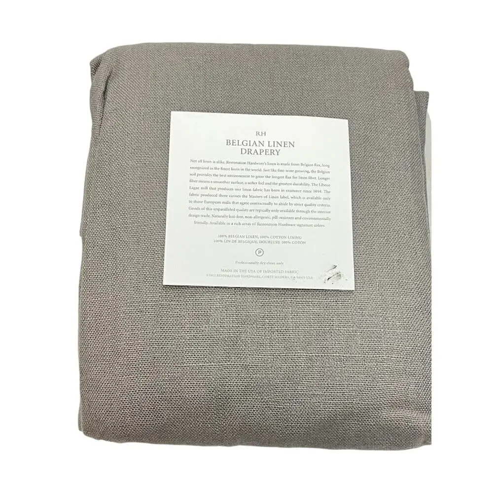 NEW! Restoration Hardware Textured Belgian Linen Drapery 50